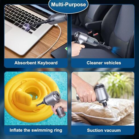 مكنسة كهربائية للسيارة ملحقات السيارة 3 في 1 مكنسة كهربائية لاسلكية محمولة بلوحة مفاتيح، مكنسة كهربائية للسيارة مع محرك بدون فرش بقوة 16000 باسكال عالية الطاقة وTypeC محمولة لشعر الحيوانات الأليفة والمكتب ومجموعة تنظيف المنزل in Kuwait