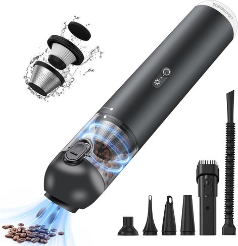 Car Vacuum Portable Cordless,15000PA Rechargeable Car Vacuum Cleaner Handheld Vacuum with Low Noise, 6 in 1 Mini Car Vacuum Cleaning for Car Detailing for Car Dust and Home Cleaning in Saudi Arabia