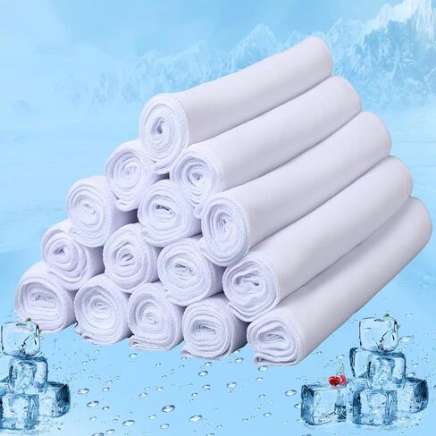 54 Pcs Sublimation Cooling Towels 40 x 12 Inch Soft White Polyester Blank Cooling Towels Bulk Chilly Yoga Towel Microfiber Gym Towels Workout Towel for Face Neck Running Gym Golf Yoga (54PCS) in Saudi Arabia