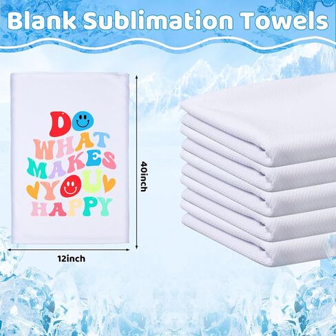 54 Pcs Sublimation Cooling Towels 40 x 12 Inch Soft White Polyester Blank Cooling Towels Bulk Chilly Yoga Towel Microfiber Gym Towels Workout Towel for Face Neck Running Gym Golf Yoga (54PCS) in Saudi Arabia
