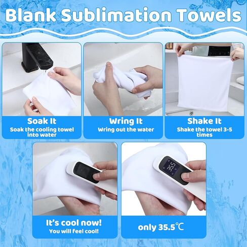 54 Pcs Sublimation Cooling Towels 40 x 12 Inch Soft White Polyester Blank Cooling Towels Bulk Chilly Yoga Towel Microfiber Gym Towels Workout Towel for Face Neck Running Gym Golf Yoga (54PCS) in Saudi Arabia