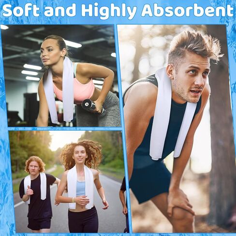 54 Pcs Sublimation Cooling Towels 40 x 12 Inch Soft White Polyester Blank Cooling Towels Bulk Chilly Yoga Towel Microfiber Gym Towels Workout Towel for Face Neck Running Gym Golf Yoga (54PCS) in Saudi Arabia