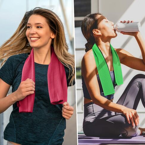 BBTO 32 x 12 Inch Microfiber Ice Towel, Cooling Cold Towel for Neck and Face Breathable Chilly Towel for Yoga, Sport, Gym, Workout, Camping and More Activities(Bright Colors, 50 Pack) in Saudi Arabia