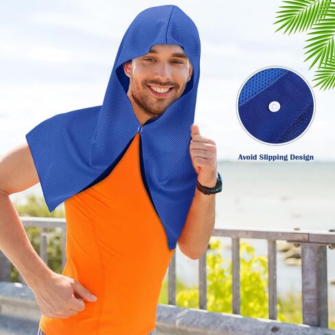 4 Pcs Cooling Hoodie Towel for Men Women Quick Drying Absorbent Cooling Towels for Neck and Face UV Protection Cooling Neck Wraps for Yoga Sport Running Workout Gym Camping in Saudi Arabia