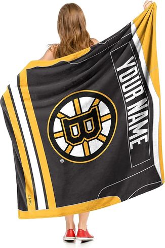 بطانية Northwest NHL Boston Bruins ذات اللمسة الحريرية الشخصية، مقاس 50 بوصة × 60 بوصة، جيرسي، بوسطن بروينز - جيرسي (236) in Kuwait