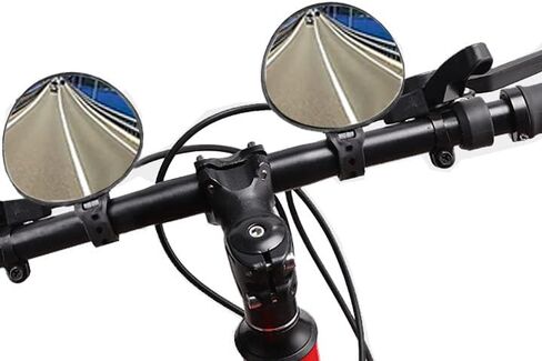 1 زوج دراجة المرايا 360 درجة دوران الدراجة مرآة المقود مرآة الرؤية الخلفية in Kuwait