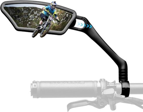 ROCKBROS Newest Bike Mirrors Handlebar Mount Rearview Mirror HD Blast-Resistant All-round Angle Adjustable Retractable Bicycle Mirror for E-bike （21-26mm Handlebar） in Saudi Arabia