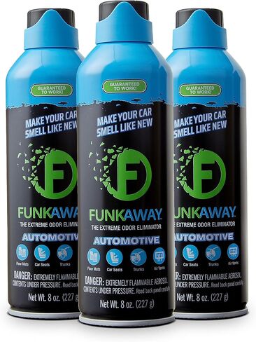 FunkAway Automotive Full-Release Odor Blaster Aerosol Spray, 2 oz., 4 Pack, Extreme Odor Eliminator Spray for Cars, SUVs, Trucks and RVs, Deodorizer Lasts Up to 30 Days with Immediate Results in Saudi Arabia