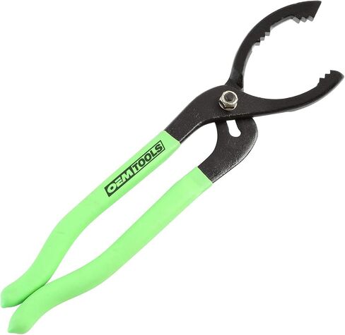 OEMTOOLS 25324 كماشة مفتاح ربط فلتر الزيت، 2 2/5 بوصة إلى 5 بوصة كماشة فلتر زيت قابلة للتعديل، قابض فلتر زيت فولاذي شديد التحمل، فك 20 درجة، أخضر وأسود in Saudi Arabia
