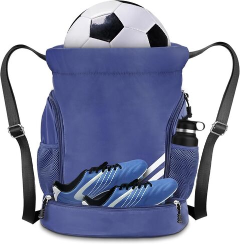 Soccer Bag, for up to Size 7 Basketball & Size 5 Soccer Ball, Youth Soccer Bag, Boys Soccer Backpack, Basketball Bag, Drawstring Backpack for Football Volleyball Soccer Equipment Bags in Saudi Arabia