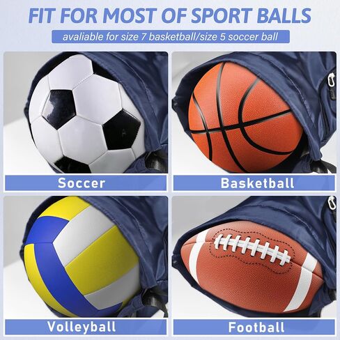 Soccer Bag, for up to Size 7 Basketball & Size 5 Soccer Ball, Youth Soccer Bag, Boys Soccer Backpack, Basketball Bag, Drawstring Backpack for Football Volleyball Soccer Equipment Bags in Saudi Arabia