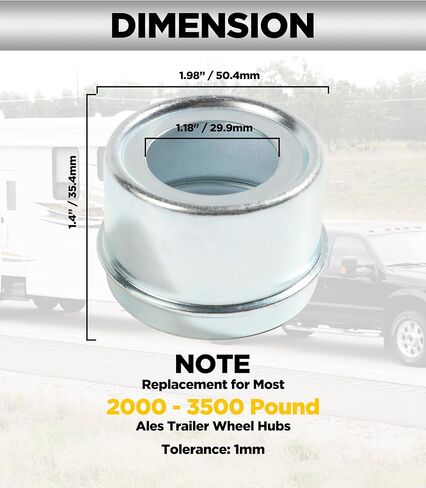 غطاء شحم بغطاء غبار لمحمل المقطورة، مجموعتان من أغطية غبار محور 1.98 بوصة مع قطعتين من سدادات الشحوم المطاطية الإضافية، غطاء شحم محور المقطورة لمعظم محاور دكستر بوزن 2000 إلى 3500 رطل in Kuwait