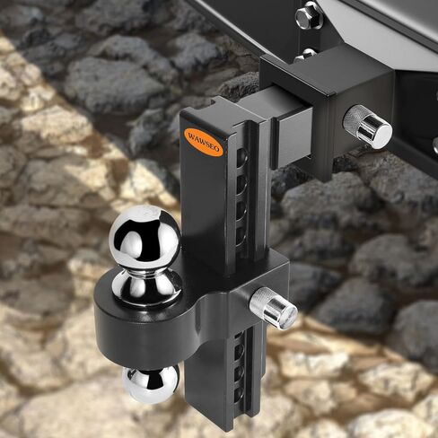 Adjustable Trailer Hitches Fits 2-Inch Receiver, 8-Inch Drop/Rise Aluminum Drop Hitch 12,500 GTW, 2" and 2-5/16" Stainless Steel Tow Balls, Aluminum Tow Hitch with Double Anti-Theft Pins Locks in Saudi Arabia