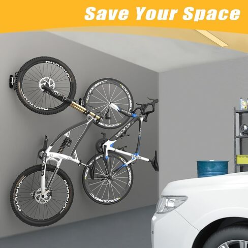 TORACK 2-Pack Swivel Bike Wall Hangers, Wall Mount Bike Hooks for Garage Vertical Space Saving Bike Wall Rack Garage Home Bike Storage in Saudi Arabia