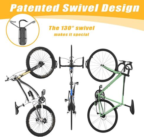 TORACK 2-Pack Swivel Bike Wall Hangers, Wall Mount Bike Hooks for Garage Vertical Space Saving Bike Wall Rack Garage Home Bike Storage in Saudi Arabia