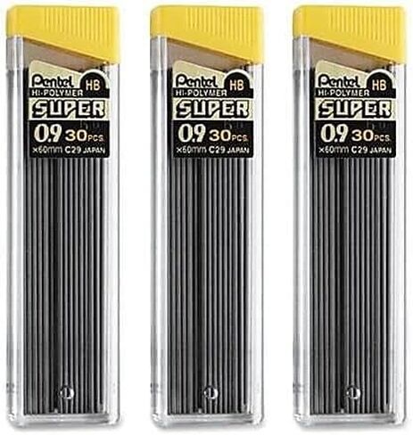 Pentel C29BPHB3 Super Hi-Polymer Lead Refills, 0.9mm, HB, Black, 30/Tube, 3 Tubes/Pack in Saudi Arabia