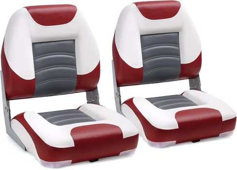 مقاعد قارب الصيد NORTHCAPTAIN T1 الفاخرة ذات الظهر المنخفض القابلة للطي مكونة من قطعتين - كراسي قارب ممتازة / جون / عائمة، تتضمن 4 براغي تثبيت in Kuwait