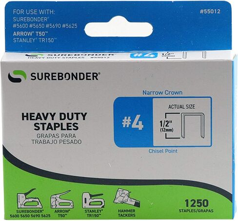Surebonder 55012 Heavy Duty 1/2-Inch Length Staples, Arrow T50 Type, 1250 Count in Saudi Arabia