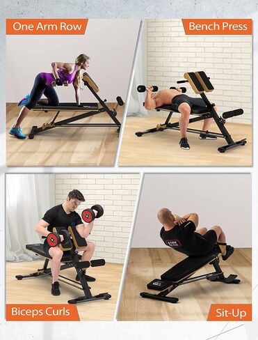مقعد وزن قابل للتعديل متعدد الوظائف لتمرين الجسم بالكامل، مقعد فرط التمدد، كرسي روماني، مقعد جلوس قابل للتعديل، قلب البطن وتدريب شامل على الأرداف in Kuwait