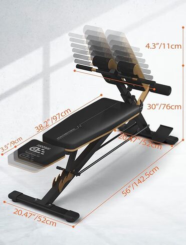 مقعد وزن قابل للتعديل متعدد الوظائف لتمرين الجسم بالكامل، مقعد فرط التمدد، كرسي روماني، مقعد جلوس قابل للتعديل، قلب البطن وتدريب شامل على الأرداف in Kuwait