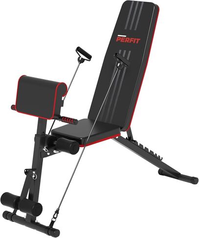 Adjustable Weight Bench for Home Gym Foldable Incline Decline Workout Bench Press for Full Body Strength Training Bench Supports up to 800lbs with Two Exercise Bands for Press Sit up Bench in Kuwait