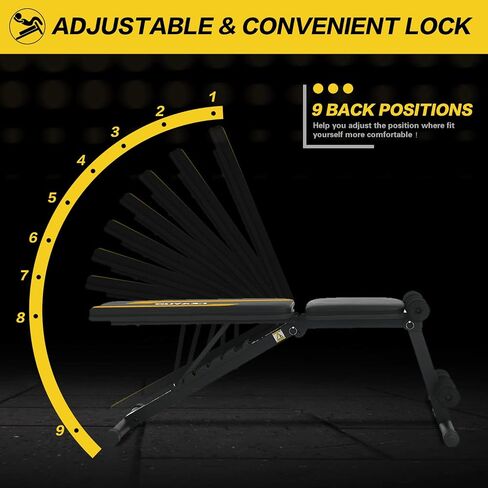 Adjustable Weight Bench Press, Foldable Workout Bench for Full Body, Incline Decline Utility Exercise Bench, Strength Training Benches for Home Gym in Saudi Arabia