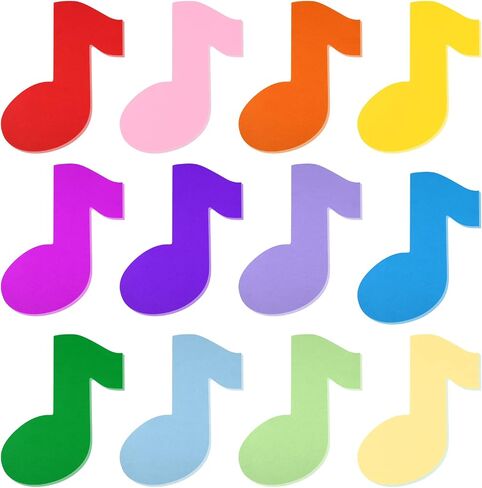 72pcs Music Note Cutouts, Colorful Cutouts Large Music Note Silhouette Wall Decals for Music Theme Party Birthday School Bulletin Board Craft Home Wall Decor in Saudi Arabia