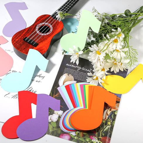 72pcs Music Note Cutouts, Colorful Cutouts Large Music Note Silhouette Wall Decals for Music Theme Party Birthday School Bulletin Board Craft Home Wall Decor in Saudi Arabia