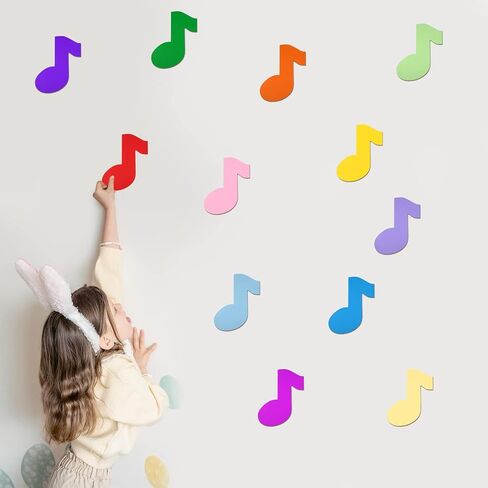 72pcs Music Note Cutouts, Colorful Cutouts Large Music Note Silhouette Wall Decals for Music Theme Party Birthday School Bulletin Board Craft Home Wall Decor in Saudi Arabia