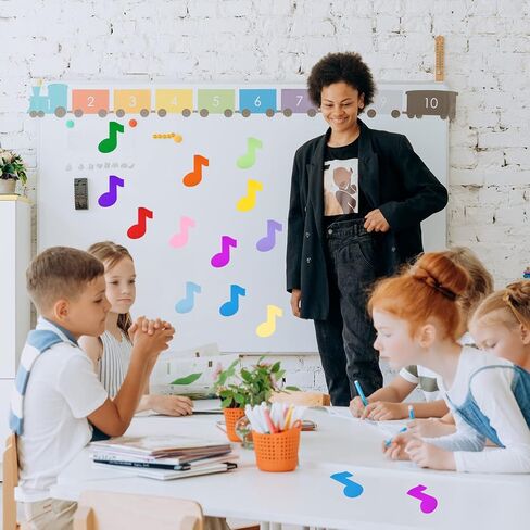 72pcs Music Note Cutouts, Colorful Cutouts Large Music Note Silhouette Wall Decals for Music Theme Party Birthday School Bulletin Board Craft Home Wall Decor in Saudi Arabia