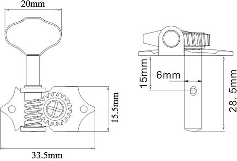 N/C AYUBOUSA 18:1 Open Guitar Locking String Tuning Pegs Machine Head Tuners Middle Hole for Classical Guitar Ukulele Chrome (3R3L) in Saudi Arabia
