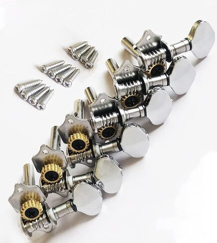 N/C AYUBOUSA 18:1 Open Guitar Locking String Tuning Pegs Machine Head Tuners Middle Hole for Classical Guitar Ukulele Chrome (3R3L) in Saudi Arabia