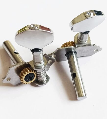 N/C AYUBOUSA 18:1 Open Guitar Locking String Tuning Pegs Machine Head Tuners Middle Hole for Classical Guitar Ukulele Chrome (3R3L) in Saudi Arabia