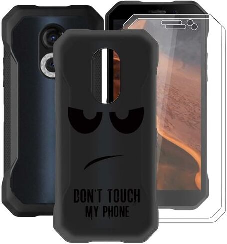 حافظة هاتف لـ Doogee S61 Pro (6.00 بوصة) مع [واقي شاشة من الزجاج المقوى 2 ×]، غطاء أسود من مادة TPU مقاوم للصدمات من السيليكون الناعم للغاية لهاتف Doogee S61 Pro - عيون كبيرة in Kuwait
