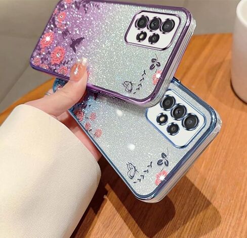 حافظة لهاتف Gabb Phone 3 Pro مع واقي شاشة، لهاتف Gabb Phone 3 Pro حافظة هاتف لامعة بتصميم بناتي ناعم من السيليكون على شكل فراشة مع غطاء كاميرا لهاتف Gabb Phone 3 Pro للفتيات باللون الأزرق in Saudi Arabia