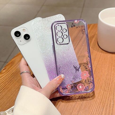 حافظة لهاتف Gabb Phone 3 Pro مع واقي شاشة، لهاتف Gabb Phone 3 Pro حافظة هاتف لامعة بتصميم بناتي ناعم من السيليكون على شكل فراشة مع غطاء كاميرا لهاتف Gabb Phone 3 Pro للفتيات باللون الأزرق in Saudi Arabia