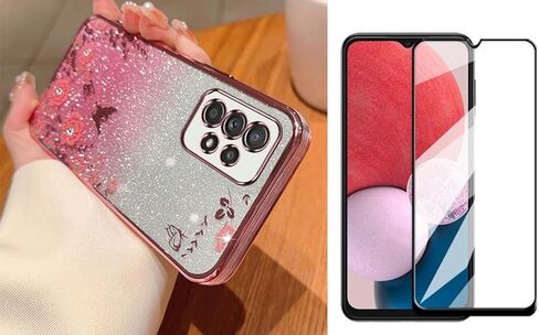 حافظة لهاتف Gabb Phone 3 Pro مع واقي شاشة، لهاتف Gabb Phone 3 Pro حافظة هاتف لامعة بتصميم بناتي ناعم من السيليكون على شكل فراشة مع غطاء كاميرا لهاتف Gabb Phone 3 Pro للفتيات باللون الأزرق in Saudi Arabia