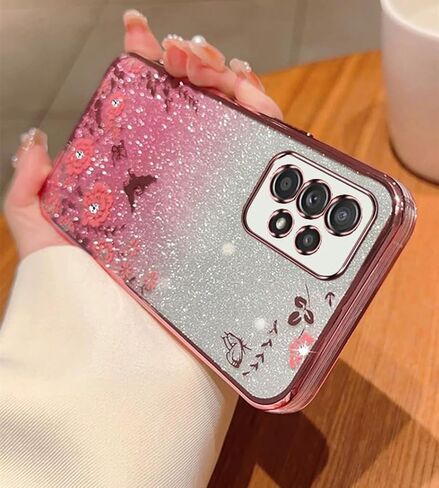 حافظة لهاتف Gabb Phone 3 Pro مع واقي شاشة، لهاتف Gabb Phone 3 Pro حافظة هاتف لامعة بتصميم بناتي ناعم من السيليكون على شكل فراشة مع غطاء كاميرا لهاتف Gabb Phone 3 Pro للفتيات باللون الأزرق in Saudi Arabia