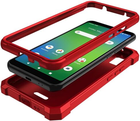 for ATT Vista 2023 Case with Screen Protector,ATT Vista Case Full Body Protection Front PC Back Soft Silicone Bumper,ATT Vista Cover Heavy Duty Protection Shockproof Corner for ATT Vista Red in Saudi Arabia