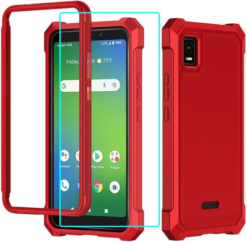 for ATT Vista 2023 Case with Screen Protector,ATT Vista Case Full Body Protection Front PC Back Soft Silicone Bumper,ATT Vista Cover Heavy Duty Protection Shockproof Corner for ATT Vista Red in Saudi Arabia