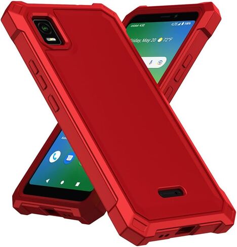 for ATT Vista 2023 Case with Screen Protector,ATT Vista Case Full Body Protection Front PC Back Soft Silicone Bumper,ATT Vista Cover Heavy Duty Protection Shockproof Corner for ATT Vista Red in Saudi Arabia