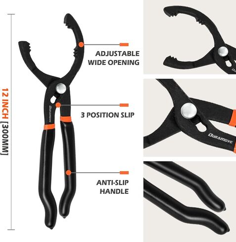 كماشة فلتر الزيت مقاس 12 بوصة، أداة إزالة مفتاح الربط البلاستيكية القابلة للتعديل. in Kuwait
