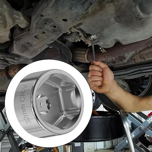 Pack-1 Low Profile Drive Socket Wrench, 1.2 Inches Oil Filter Removal Tools, 6-point Universal Automobile Replacements, for Most Cars, Trucks and Vans (Silver) in Saudi Arabia