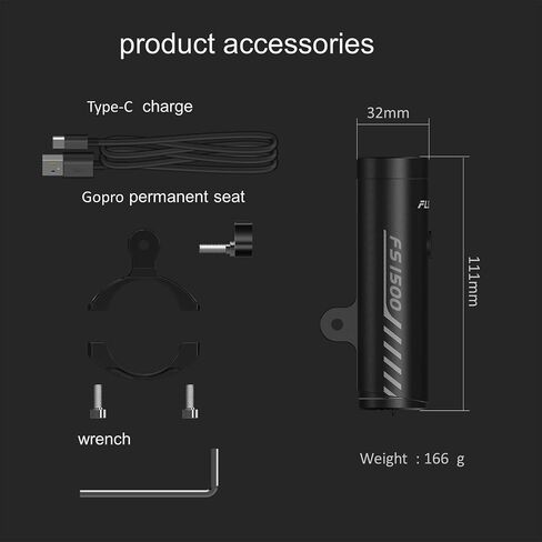 Fully Waterproof 1500 Lumens Mountain Bike Light , Aluminum Alloy Body Rechargeable Lightweight Bicycle Flashlight, 5000mAh Battery, Road Bike Lights for Night Riding 5 Light Modes in Saudi Arabia