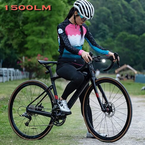 Fully Waterproof 1500 Lumens Mountain Bike Light , Aluminum Alloy Body Rechargeable Lightweight Bicycle Flashlight, 5000mAh Battery, Road Bike Lights for Night Riding 5 Light Modes in Saudi Arabia