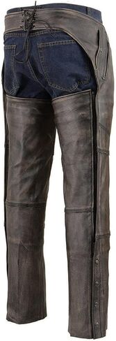 Milwaukee Leather Chaps for Men's Distressed Brown Leather Snap Out Thermal Lined 4-Pockets Motorcycle Chap MLM5500 in Saudi Arabia