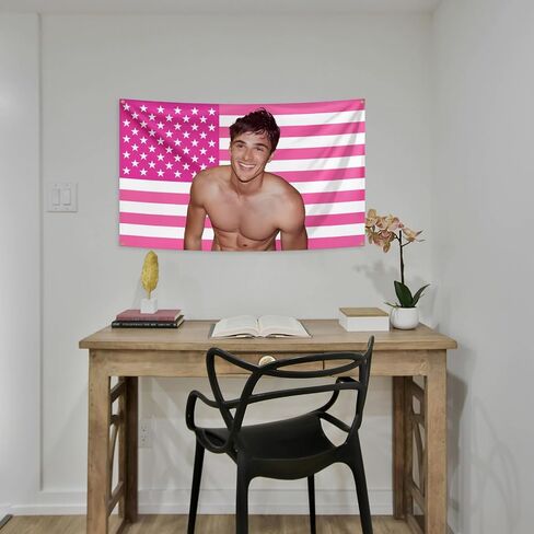 American Flag Background Jacob Performer Elordi Tapestry 3X5 Feet Wall Decoration Bedroom Living Room Dormitory Background Decoration Tapestry Available Indoors and Outdoors in Saudi Arabia