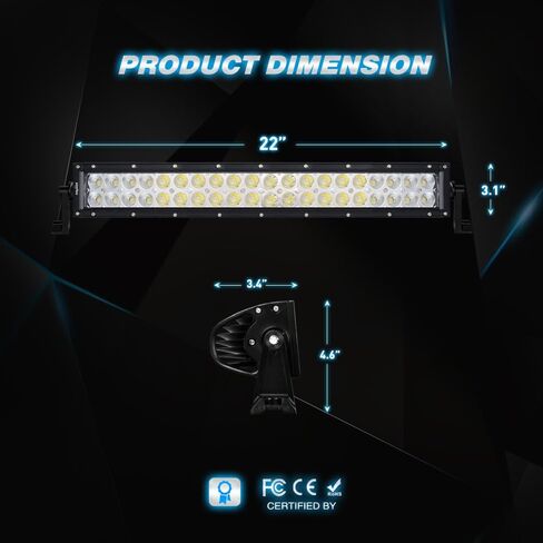 LED Light Bar Nilight 20Inch 120W Spot Flood Combo LED Driving Lamp Off Road Lights LED Work Light for Trucks Boat Jeep Lamp,2 Years Warranty in Saudi Arabia