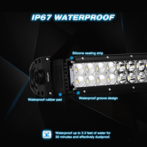 LED Light Bar Nilight 20Inch 120W Spot Flood Combo LED Driving Lamp Off Road Lights LED Work Light for Trucks Boat Jeep Lamp,2 Years Warranty in Saudi Arabia