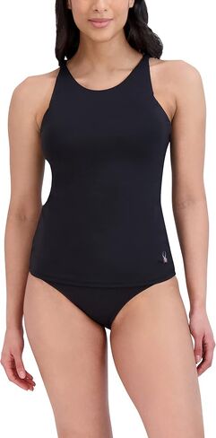 Spyder Women's High Neck Tankini Tummy Control Quick Dry Removable Cup Adjustable Strap Mid Rise Bottom Swimsuit Set in Saudi Arabia